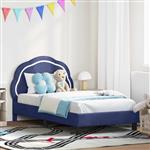 vidaXL Bedframe voor kinderen met hoofdbord Politieblauw 80 x 160 cm
