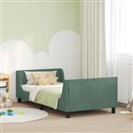 vidaXL Bedframe voor kinderen met hoofdbord Zeegroen 90 x 190 cm