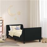 vidaXL Bedframe voor kinderen met hoofdbord Zwart 80 x 160 cm Fluweel