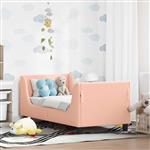 vidaXL Peuterbedframe met hoofdbord Roze 70 x 140 cm Schapenstof
