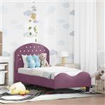 vidaXL Peuterbedframe met hoofdbord Paars 70 x 140 cm Fluweel