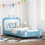 vidaXL Bedframe voor kinderen met hoofdbord Blauw 80 x 200 cm PU