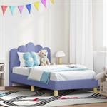 vidaXL Peuterbedframe met hoofdbord Jeans Blauw 80 x 160 cm Stof