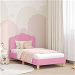 vidaXL Peuterbedframe met hoofdbord Roze 80 x 160 cm Stof