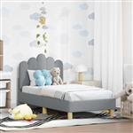 vidaXL Peuterbedframe met hoofdbord Lichtgrijs 70 x 140 cm Stof