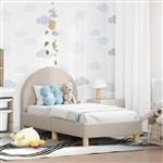 vidaXL Peuterbedframe met hoofdbord Lichtgrijs 70 x 140 cm Schapenstof