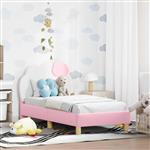 vidaXL Peuterbedframe met hoofdbord met hoofdeinde Roze 70 x 140 cm PU