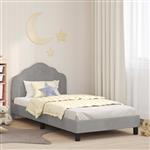 vidaXL Bedframe voor kinderen met hoofdbord Lichtgrijs 90 x 190 cm