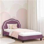 vidaXL Bedframe voor kinderen met hoofdbord Paars 90 x 200 cm Fluweel
