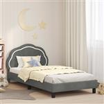 vidaXL Bedframe voor kinderen met hoofdbord Donkergrijs 90 x 190 cm