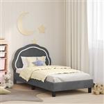 vidaXL Bedframe voor kinderen met hoofdbord Donkergrijs 80 x 160 cm