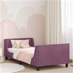vidaXL Bedframe voor kinderen met hoofdbord Paars 90 x 190 cm Fluweel