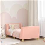 vidaXL Bedframe voor kinderen met hoofdbord Roze 80 x 160 cm