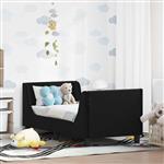 vidaXL Peuterbedframe met hoofdbord Zwart 70 x 140 cm Fluweel