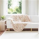 vidaXL Neppels Konijnenbont Deken Beige 130 x 150 cm Polyester