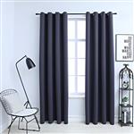 vidaXL Gordijnen verduisterend met ringen 2 st 140x245 cm antraciet