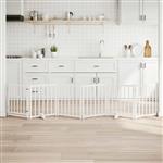 vidaXL Hondenhek inklapbaar 6 panelen 300 cm massief vurenhout wit