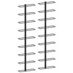 vidaXL Wijnrekken wandmontage voor 18 flessen 2 st ijzer zwart