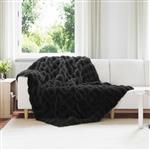 vidaXL Neppels Konijnenbont Deken Olite Zwart 150 x 220 cm Polyester