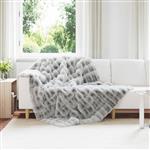 vidaXL Neppels Konijnenbont Deken Olite Grijs 150 x 220 cm Polyester