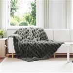 vidaXL Neppels Konijnenbont Deken Olite Donkergrijs 150 x 220 cm