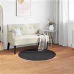 vidaXL Nep Konijnenbont Tapijt Olite Zwart Ø 100 cm Polyester
