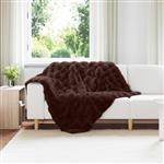 vidaXL Neppels Konijnenbont Deken Kameel 220 x 240 cm Polyester