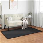 vidaXL Nep Konijnenbont Tapijt Olite Zwart 60 x 110 cm Polyester