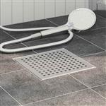 vidaXL 2 in 1 doucheafvoer Zilver 20 x 20 cm Roestvrij staal 304