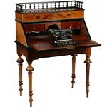 Noten met wildnoten Willem III secretaire met zwarte accenten ca 1875 (No.360410)