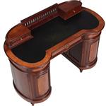 Niervormig klein bureau met opstand en ingelegd met zwart leer ca 1885 (No.351920)