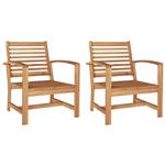 vidaXL Stoel 2 pcs Bruin 65 x 60 x 76,5 cm Massief Teakhout