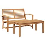 vidaXL Bank 2 pcs Bruin Massief Teakhout