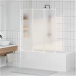 vidaXL Bad Scheidingswand Mat 132 x 140 cm Aluminium & PP Paneel