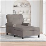 vidaXL Chaise Lounge met kussen Taupe 91 x 157 x 91 cm Stof
