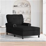 vidaXL Chaise Lounge met kussen Zwart 91 x 157 x 91 cm Stof