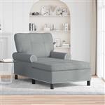 vidaXL Chaise Lounge met kussen Lichtgrijs 91 x 157 x 91 cm Stof