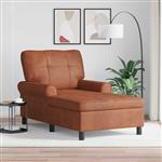 vidaXL Chaise Lounge met kussen Bruin 91 x 157 x 91 cm Antiek PU