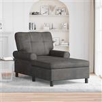 vidaXL Chaise Lounge met kussen Zwart 91 x 157 x 91 cm Antiek PU