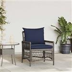 vidaXL Tuinstoel met kussen Grijs 73 x 61 x 77 cm poly rattan