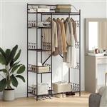 vidaXL Open Kledingkast met plank Zwart 100 x 43 x 188 cm Staal