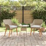 vidaXL Tuinstoel met kussen 2 pcs Beige 62,5 x 55 x 82 cm poly rattan