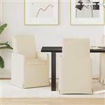 vidaXL Eettafelstoelen 2 pcs Beige 57 x 67 x 98 cm Linnen