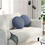 vidaXL Zitkussens 2 pcs Blauw Ø 40 cm Katoen Stof