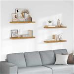 vidaXL Wandplank met opslag 4 pcs Beige 90 x 23,5 x 4 cm Bewerkt hout
