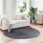 vidaXL Nep Schapenvacht Tapijt Tafalla Antraciet Ø 160 cm Polyester
