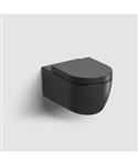 Wandtoilet Clou New Hammock 54cm Keramiek Mat Zwart inclusief Zitting met Deksel