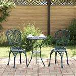 vidaXL Tuin Bistro Set 3 pcs Groen Aluminium