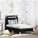 vidaXL Peuterbedframe met hoofdbord Zwart 70 x 140 cm Stof