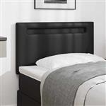 vidaXL LED Hoofdbord Zwart 100 cm Nep Leer